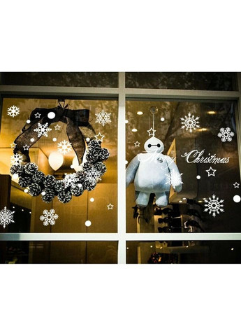 Набір новорічних наклейок на вікно Сніжинки 2 14582 45х60 см 1 лист No Brand (335585546)