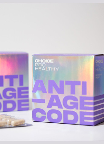 Молодість без ін'єкцій – ANTI-AGE CODE сповільнює старіння клітин (60 капсул) CHOICE (339602614)