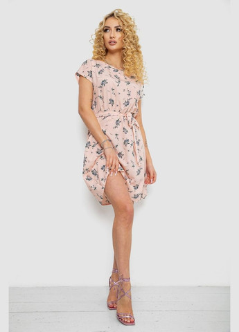 Персикова повсякденний літня сукня з поясом без рукавів з принтом вільного крою синьо-сіра (sku_214r0225-3) No Brand з малюнком