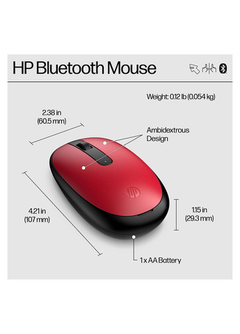 Миша HP 240 bluetooth red (268140002)