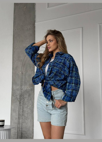 Синяя кэжуал рубашка в клетку INLABEL