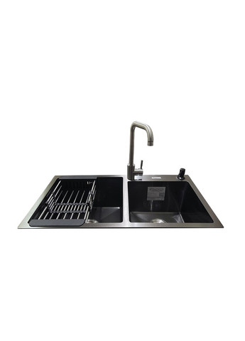 Комплект мийка + змішувач Arta U-730SDN BL (B) Romzha (322617810)