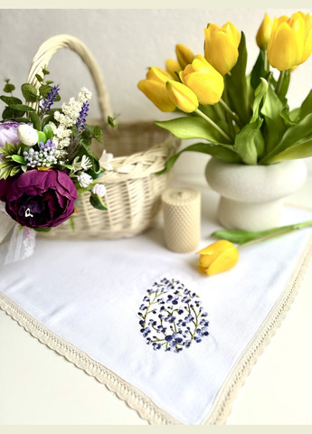 Великодня лляна серветка з вишивкою пасхальний рушник на кошик з писанками TobiSobi TS00013-1 Figasse (333023838)
