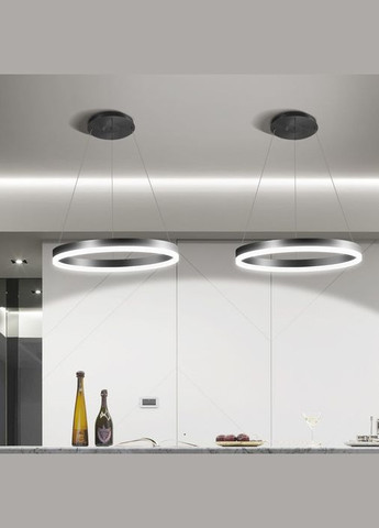 Люстра светодиодная подвесная LED светильник для квартиры на потолок лэд 26723 Черный 35-160х60х60 см. Sunnysky (364756268)