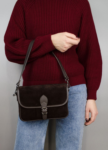 Сумка жіноча замшева шоколадна 03781 кросбоді Virginia Conti (315030948)