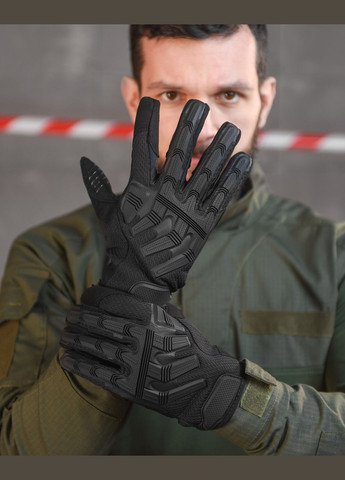Тактические полномалые перчатки черные No Brand (322222661)