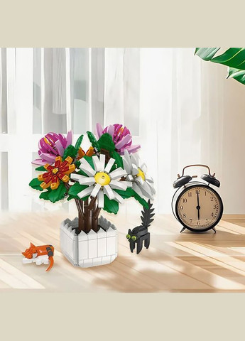 3D конструктор набор блоков JIE-STAR 9036 Chrysanthemum potted plants 900 деталей пластиковый 10шт JIE Star (352011313)