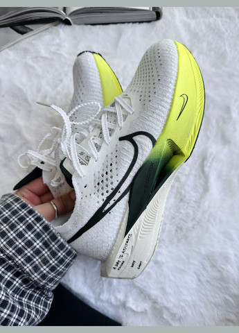 Кросівки жіночі і чоловічі Nike Air ZoomX VaporFly 3 White Green | Найк Аір Зум ВапорФлай 3 білі зелені No Brand білі демісезони (340402018)