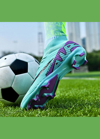 Зеленые футбольные бутсы No Brand без шнурков