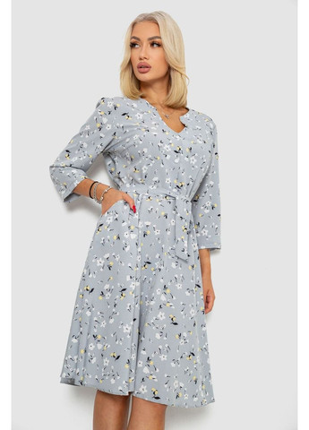 Серое платье софт с принтом,, 230r0032-5 Ager