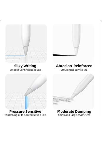 Комплект наконечників Googei для стилуса Apple Pencil 1-2 покоління White 4 шт. No Brand (386504203)