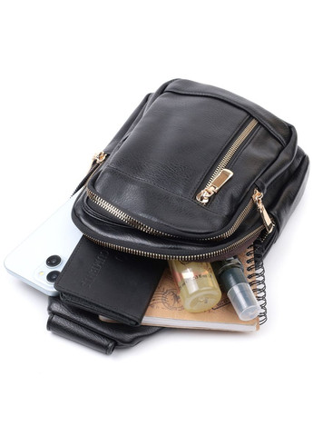 Практична слінг сумка для жінок з екошкіри 22748 Чорний Vintage (304533796)