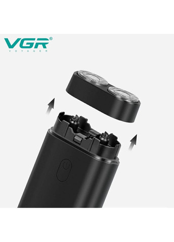 Электрическая мужская бритва для бороды V-341 Роторная аккумуляторная электробритва для бритья Черная 5 Вт VGR (361309654)