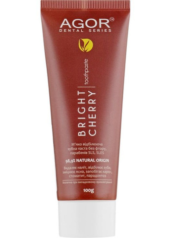 Відбілювальна паста з кісточкою вишні "Яскрава вишня" Bright cherry 100g (743795-38984680) Agor (368624468)