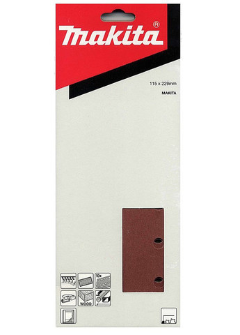 Набор шлифовальной бумаги на липучке P-33233 (115х229 мм, 10 отверстий, К180, 10 шт) шлифбумага шлифлисты (6981) Makita (295041098)