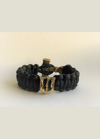 Браслет із Молотам Тора та гербом України з латуні бронзи та паракорду плетіння кобра + брелок у подарунок No Brand (341738936)