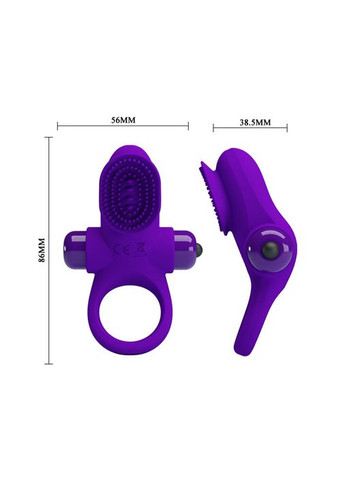 Ерекційне кільце на член з вібратором та кліторальним стимулятором 10 вібро режимів Vibrant Penis Ring LyBaile (317748011)