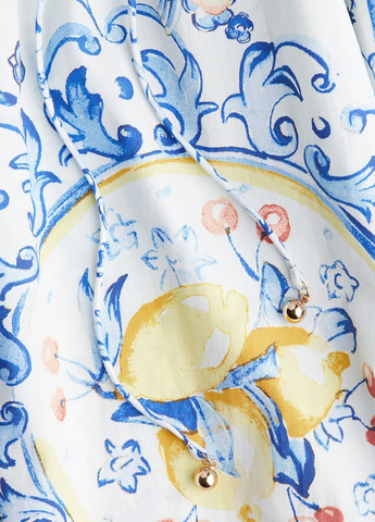 Белое платье H&M с цветочным принтом