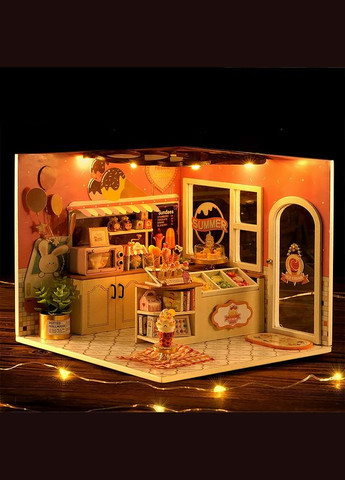 Ляльковий дім конструктор DIY H-023 Магазин морозива Щастя Румбокс 3 шт. Cute Room (352012201)