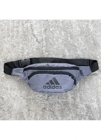 Поясная городская сумка серая бананка Adidas из плотной ткани Oxford качественный нагрудный мессенджер на каждый день пожилая No Brand (401462061)