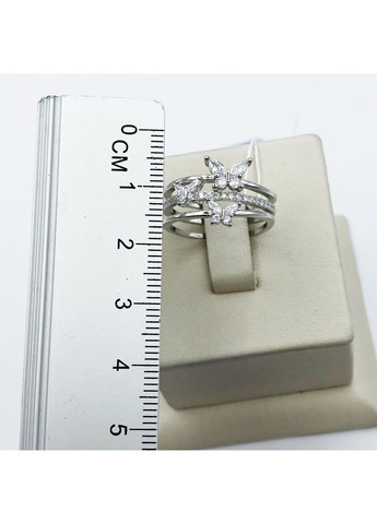 Кольцо серебряное с кубическим цирконием "Бабочка" 17,5 3,35 г No Brand (370142382)