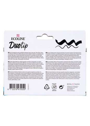 Набір маркерів акварельних двосторонніх ECOLINE DUO TIP Urban Landscape 6шт Royal Talens (362579811)