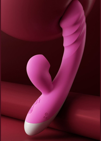 Класичний вібратор рожевого кольору з подвійною стимуляцією, 19 см No Brand (315725420)