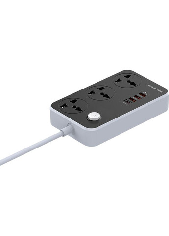 Сетевой фильтр 3 розетки + 4USB 2 м 10А Black (CWCHU34PDB) Colorway (316696782)