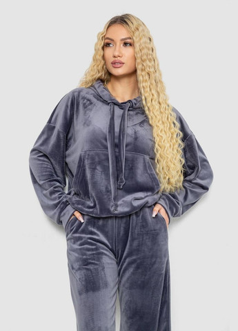 Спортивний костюм жіночий велюровий вільного крою чорний розмір L (sku_241R2001-20) Ager (316319303)