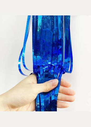 Фотозона штора дождик новогодний с голограммой 2 м на 1 м синий Jannet Дощик (316384011)