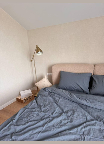 Постільна білизна Євро 200х220 наволочка 70х70 2шт Сірий (П4К-al-sikel-var-011-01) No Brand (348094870)