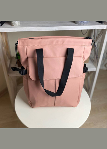 Рожева жіноча сумка шопер рюкзак містка No Brand (294057618)