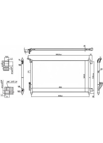 Конденсер кондиціонера NISSAN ALMERA (G11) (11-) 1.5 I (+) 940557-ua Nissens (368132237)