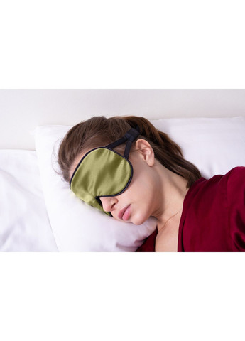 Подарунковий набір Чумацький Шлях: шовкова маска + шовкова резинка для волосся розмір Хакі (1221-02) Фабрика Тиші (369931783)