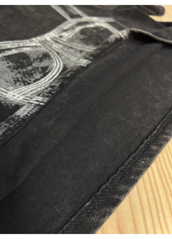 Футболка жіноча A-N 2732 варена коротка широка малюнок корсет бра No Brand - (331143217)