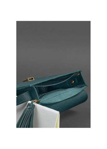 Сумка крос-боді через плече з натуральної шкіри жіноча для документів та для телефону маленька Зелений 40198 BlankNote (361970401)