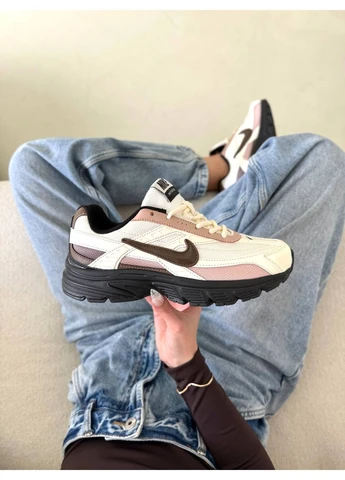 Білі кросівки чоловічі nike initiator white black brown найк інітіатор білі демісезон No Brand