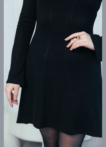 Черное повседневный, кэжуал masoli силуэтное платье в ручку годе, а-силуэт No Brand