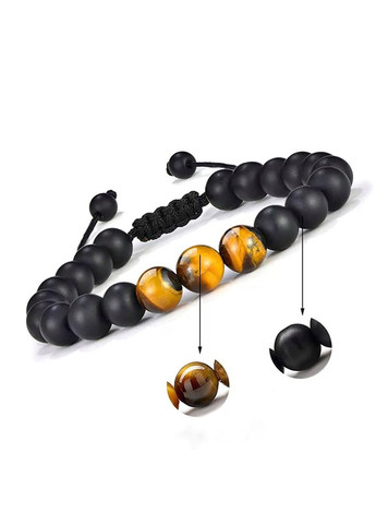 Браслет із шунгіту та тигрового ока на стяжці (80041) Hemst (301071208)