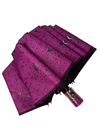 Розовый женский зонт полуавтомат на 9 спиц антиветер Toprain система антиветер (289977426)