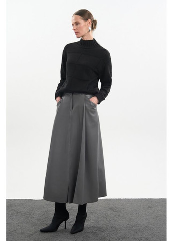 Черный демисезонный стильный свитер в рельефный узор (2804) Triko Bakh