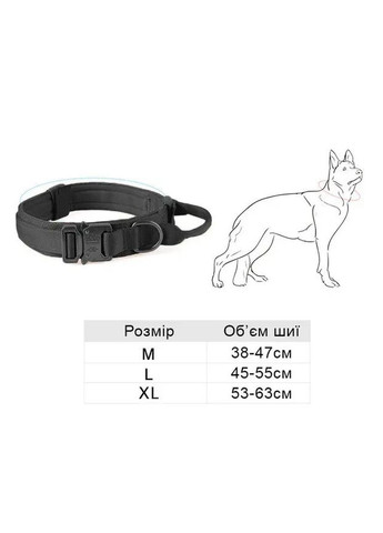 Ошейник для собак, нейлоновый с металлической пряжкой-фастекс, Черный L (45-55см) No Brand (299915645)