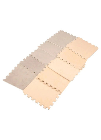 Килимок пазл каремат модульний в дитячу кімнату спальню плюш піна 10 пазлів по 30 см (477461-Prob) Бежевий із сірим Unbranded (297438879)