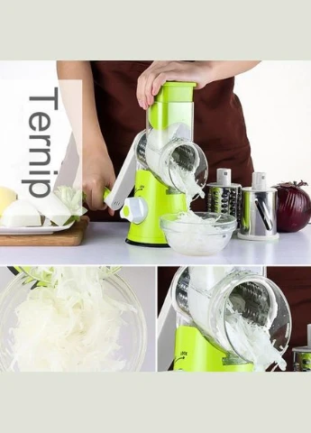 Овочерізка мультислайсер Tabletop Drum Grater Kitchen Master Терка для овочів та фруктів 3 насадки. Колір: No Brand (381547307)