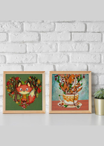 Набір-міні для вишивання бісером "Рудий лисеня" AM-243 15х15 см Abris Art (305231798)