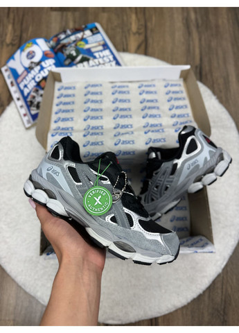 Серые демисезонные кроссовки мужские asics gel-nyc grey black асикс гель нюк No Brand
