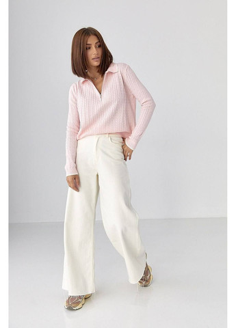 Трикотажна кофта з блискавкою та коміром-рубашкою – Розмірна сітка в описі GD/GL Модний простір (364965294)