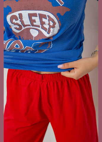 Синяя всесезон пижама женская с принтом Fashion