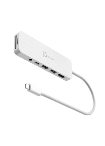 USB-хаб USB-C 6-в-1 Белый (JCD373EW-N) J5create (396848705)