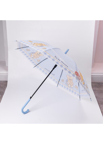 Голубой классический детский зонт-трость полуавтомат из полиэстера прочный надежный 8 спиц диаметр 94 см hp-23-11bl Yiwu (370973967)